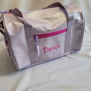Lavender Shimmer Dance Duffel Bag | Embroidered “Dance” | NWT